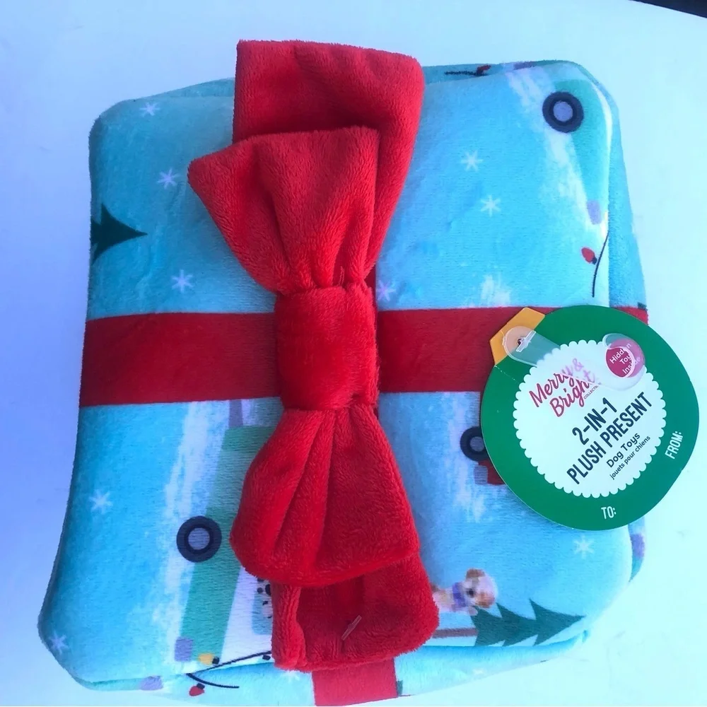 NWT Dog Christmas gifts Box of toys Bandana S/M